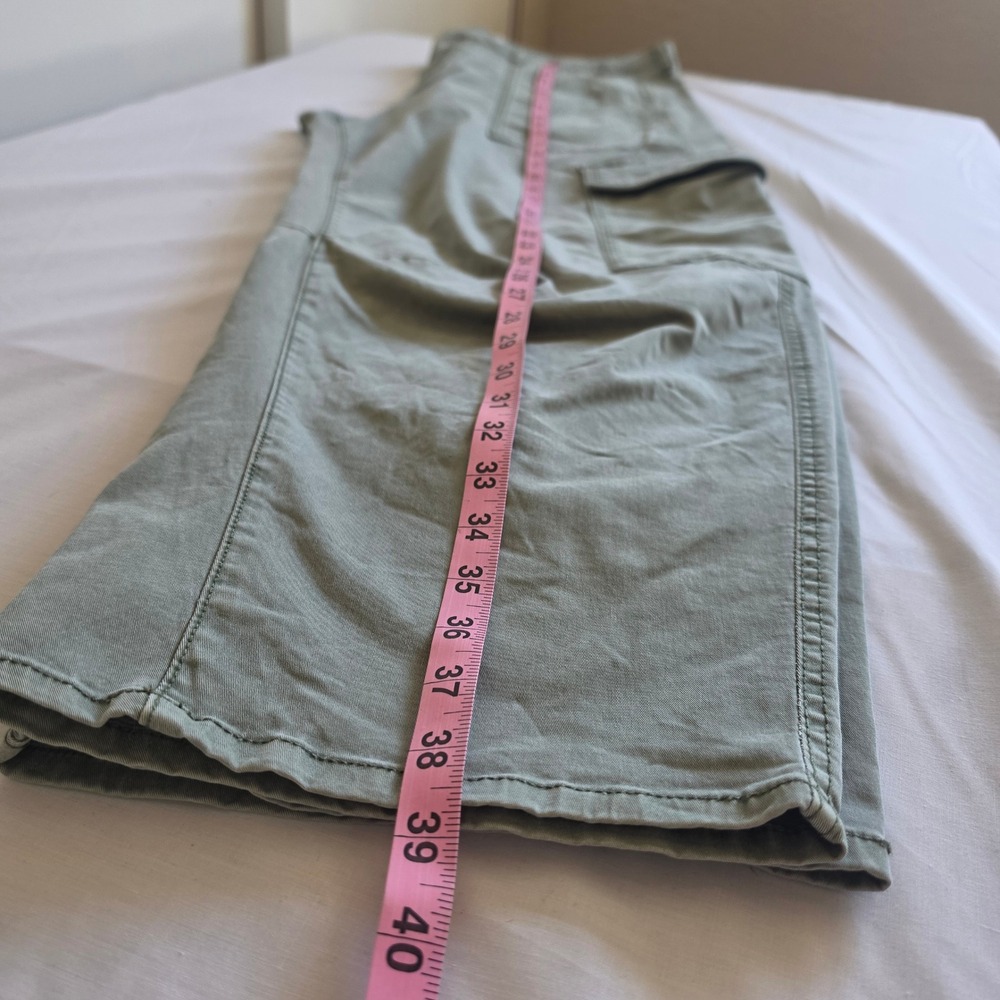 Gap Barrel Cargo Pants Olive Green Khaki Size 14 High Rise Utility Gorpcore - Picture 10 of 12